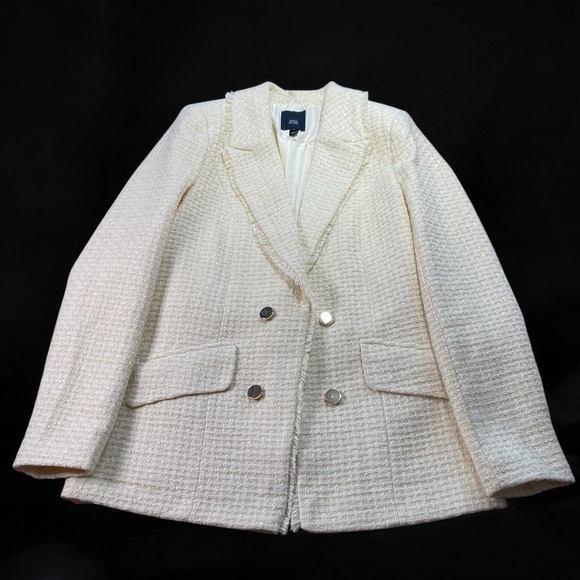 NWOT River Island Cream Boucle w/ Gold Buttons Blazer/Jacket size US 6 - Picture 11 of 16